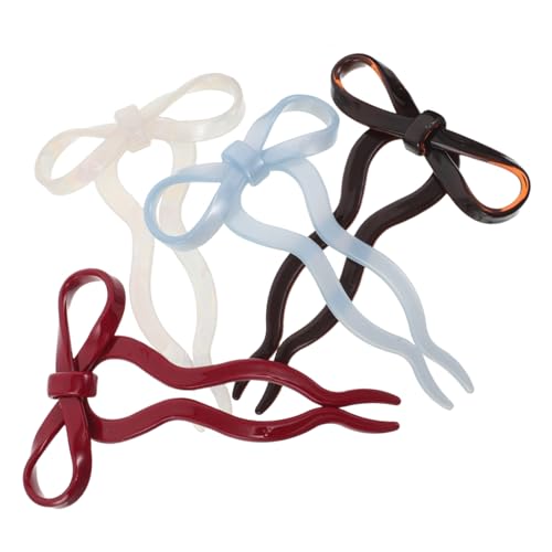 minkissy 4 Stück Teiliges Französische Haarklammern mit Schleifen U Förmige Gewellte Haarspangen für Damen und Mädchen Leicht Modisch für Alltag Party und Büro von minkissy