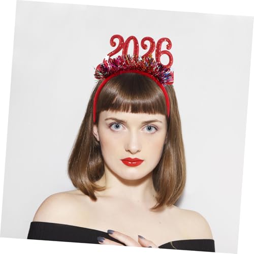 minkissy 4 Stück Teiliges Glitzer Stirnband für Damen und Mädchen Festliche Haarbänder in Rot Grün Gold Silber Bequemes Material für Silvester Weihnachts und Party Accessoire von minkissy