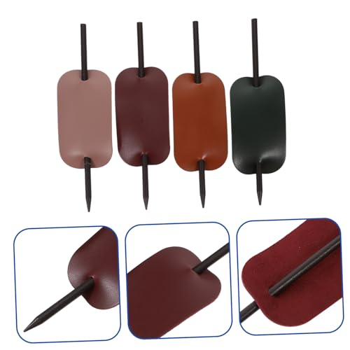 minkissy 4 Stück Teiliges Haarnadeln aus Leder und Holz Glatte Kanten Haarklammer Dutt Stab Geeignet für Alltag Hochzeit Party Geschenk Modisches Haar accessoire für Frauen von minkissy