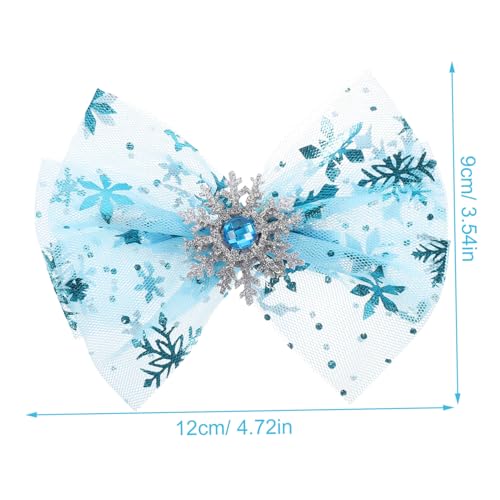 minkissy 4 Stück Teiliges Haarschmuck Schneeflocken design Glatte Oberflächen Schonende Haarspangen mit Schleifen Komfortabel und Langlebig für Partys und Besondere Anlässe von minkissy