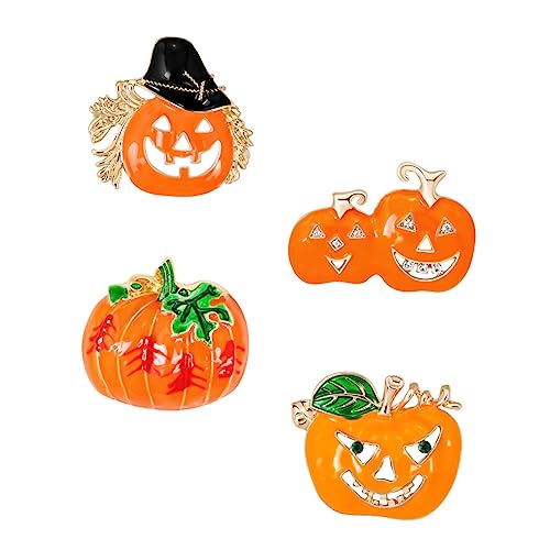 minkissy 4 Stück Teiliges Halloween Broschen Legierung mit Kindlichem Cartoon Pumpkin Design Anstecknadeln für Kleidung Rucksäcke und Partydekoration Vielseitig und Praktisch von minkissy