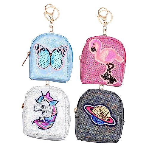 minkissy 4stücke Münzbörse Mit Schlüsselring Aus Pu-Material Cartoon-Design Zum Ordnen Von Münzen Kleingeld Und Kleinen Gegenständen Praktisch Und Langlebig Für Mädchen Und Alltag von minkissy