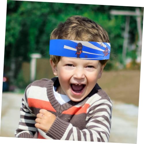 minkissy 4 Stück Teiliges Ninja Stirnband für Weiches Atmungsaktives Baumwollkopfband mit Japanischem Design Vielseitig als Kopf oder Armband für Karate Partys Aufführungen Sport und von minkissy