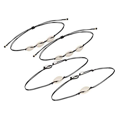 minkissy 4stücke Teilige Muschelkette Mit Perlenanhänger Schmuck Für Frauen Damen Verstellbar Als Für Geburtstag Hochzeit Muttertag von minkissy