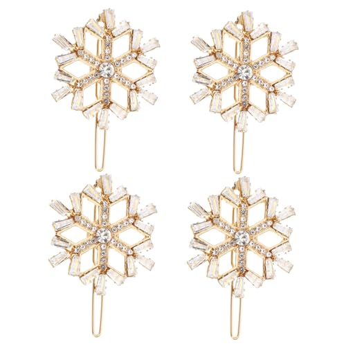 minkissy 4 Stück Teiliges Weihnachts-schneeflocken Haarspangen aus Legierung Festliche Haarschmuck-accessoires in Gold Eleganter Kopfschmuck für Damen und Mädchen Detailreich Verarbeitet von minkissy