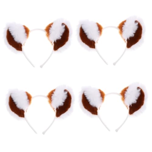 minkissy 4 Stück Tierohren Haarschmuck Stirnband Für Mädchen Tierohren Stirnband Waschbärohren Stirnband Für Stirnbänder Für Party Cosplay Ohren Stirnband Niedliche Polyester Requisiten von minkissy