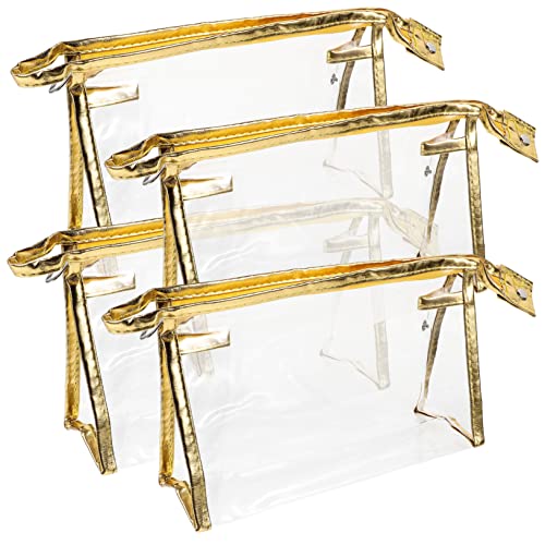 minkissy 4stücke Transparente Kosmetiktasche Make-up-Tasche Für Damen Reise-Kosmetiktasche Tragbarer Kulturbeutel Aufbewahrungstasche Mit Reißverschluss Geeignet Für Lippenstifte Haarspange von minkissy