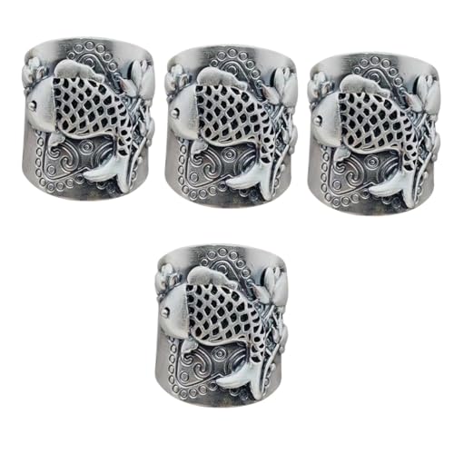 minkissy 4 Stück Verstellbarer Lotus Ring für Frauen Retro Finger Ring Eleganter Schmuck für Tägliches Tragen für Partys und Alltag mit Glatten Kanten und Modernem Design von minkissy