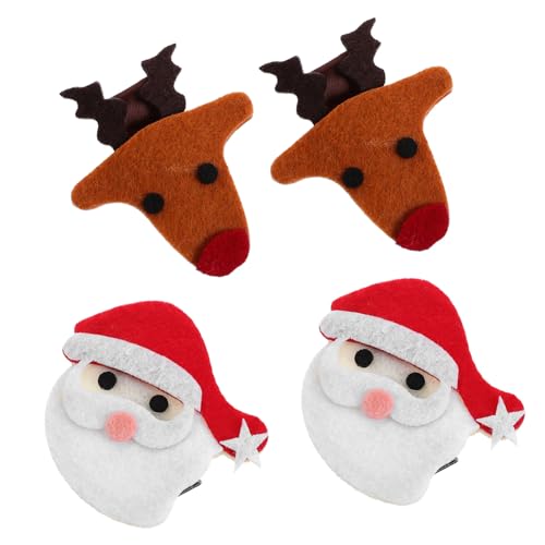 minkissy 4 Stück Weihnachts Haarschmuck Süßes Styling Weihnachts Haarspangen Damen Mädchen Bang Haarspangen Urlaubs Glitzernder von minkissy