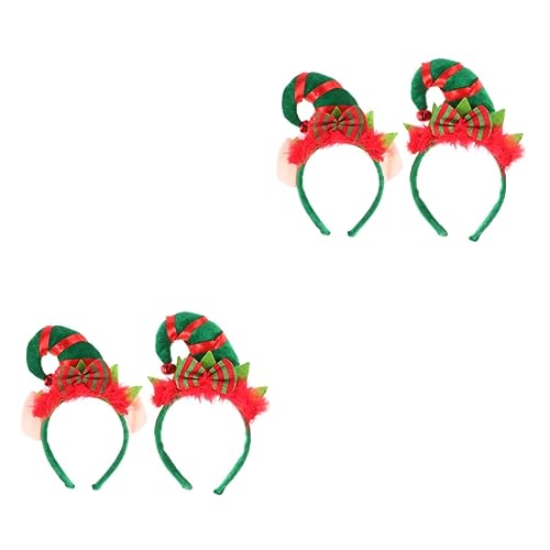 minkissy 4 Stück christmas haarreif christmas headband weihnachten dekoration weihnachtsdeko weihnachtsdeko festival kopfschmuck ohringe set Universal- Stirnband schmücken Hut Kind Kleidung von minkissy