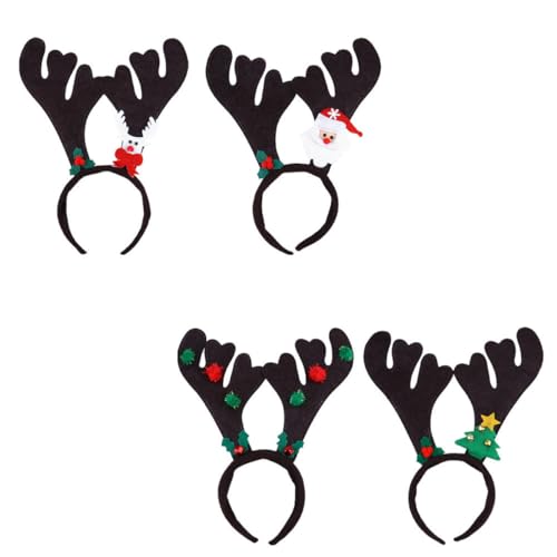 minkissy 4er-pack Geweih-stirnband-set Rentier-stirnband Für Weihnachten Stilvoller Haarreif Für Frauen Zufällige Farbe von minkissy