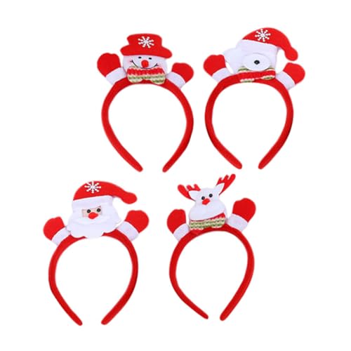 minkissy 4 Stück Weihnachtsstirnband Weihnachtshaarreifen Urlaub Haarreifen weihnachtskopfkissen weihnachts haarreif weihnachtlicher haarreif weihnachtliche haardekore Weihnachtsfeier Stoff von minkissy