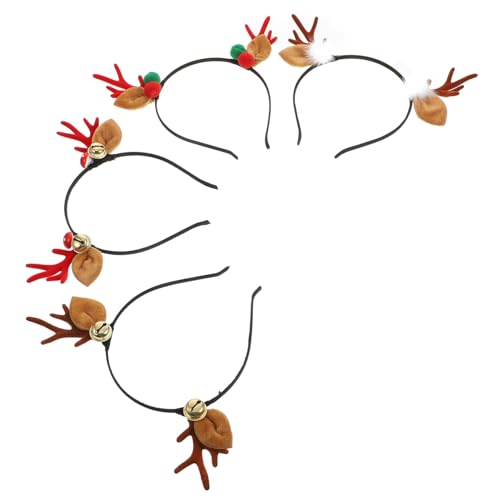 minkissy Weihnachts-haarband-set 4-teilig Geweih-stirnbänder Party-haardekor Weihnachts-haarschmuck Lustige Kreative Haarbekleidung für Jungen und Mädchen von minkissy