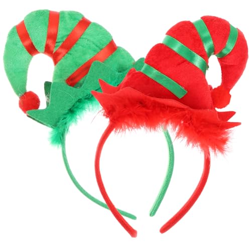 minkissy 4 Stück Weihnachtsstirnband christmas haarreif christmas headband gestrickte Weihnachtsmütze weihnachtsfeier kostüm haarband weihnachtliche haardekore Stirnbänder für Weihnachten von minkissy