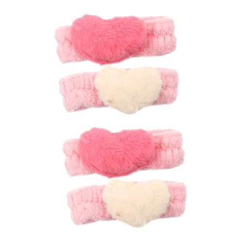 minkissy 4 Stück liebe Stirnband flauschiger Dusch-Haarreifen Sport-Stirnband sportlich Haarbänder Make-up-Stirnband Stirnband zum Duschen Haarband Gesicht Haarring Kosmetik Schal Fräulein von minkissy