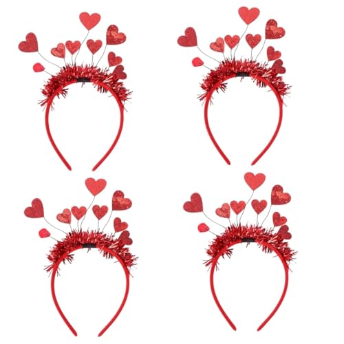 minkissy 4 Stück valentinstag stirnband Herz Haarband Amor Kostümzubehör damen sonnenbrille Damen-Sonnenbrille Herz Haarspange Party-Stirnband Feder Pailletten leiner Requisiten Kleine von minkissy