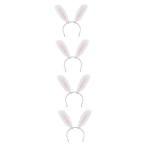 minkissy 4 pcs bunny ear headband roleplay costume animal costume girl clothes bunny ear hair band hair band with Rabbit Ear animal cosplay Plush Animal Ear Hairband for Party Hairband Prop von minkissy