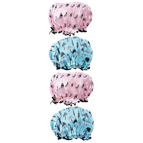 minkissy 4 pcs shower cap shampoo cap girls swim cap swim cap hair shower cap elastic cap night hair bonnet Bathing Hair Caps Bath Shower Hat Adjustable Hair Bonnet sleep cap Spa von minkissy