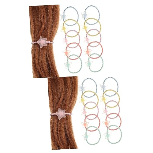 minkissy 40 Stk Haargummis Sternhaarseile Süße Pferdeschwanzhalter Süßes Haarseil Haarbänder in Macaron-farbe Haarring Bindet Kopfbedeckungen Haarband Haargummihalter Kind Armband Gewinde von minkissy