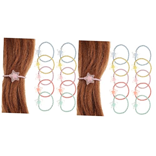 40 Stk Haargummis Elastische Haarbänder Süße Pferdeschwanzhalter Haarbänder in Macaron-farbe Elastisches Haarseil Sternhaarseile Süßes Haarseil Haarband Kind Armband Schnüren von minkissy