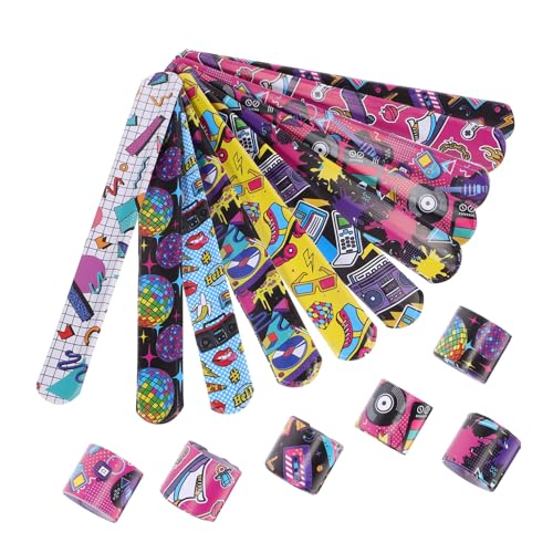 minkissy 48 Stück Teiliges Rockmusik Slap Armband Vielseitige Klatscharmbänder für Partys und Festivals Einfach Anzulegen Leicht und Kompakt für Rockmusik Themen Feiern und Geschenkideen von minkissy