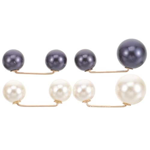 minkissy 4stücke Perlen Knöpfe Broschennadeln Mit Kunstperlen Für Anti- -kragen-corsagen Sicherheitsschnallen Kleidung Kragen-corsagen Hemdknöpfe von minkissy