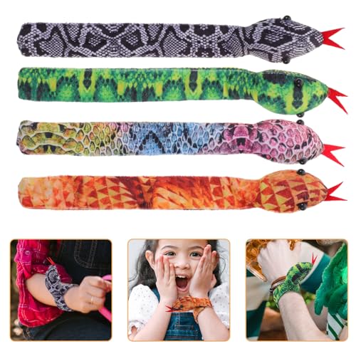 minkissy 4Stücke Slap Armbänder für Kinder Plüsch Schnapparmbänder Spielzeug für Mädchen für Dschungelpartys Geschenkideen von minkissy