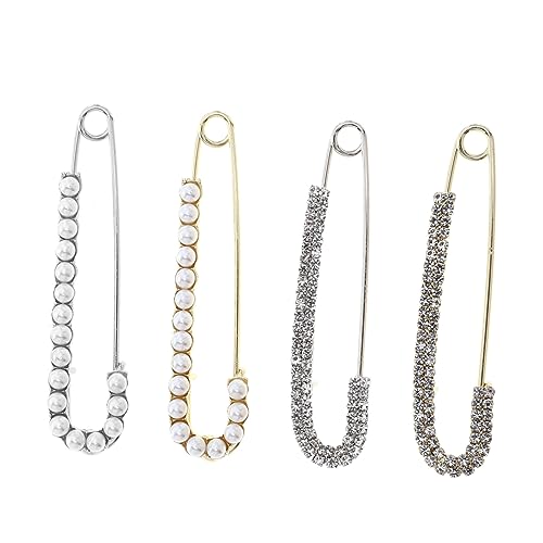 minkissy 4stücke Broschennadel Mit Strass Rock-taillenknopfnadel Pullovernadel Kleidungsaccessoire Für Partys Und Täglichen Gebrauch von minkissy