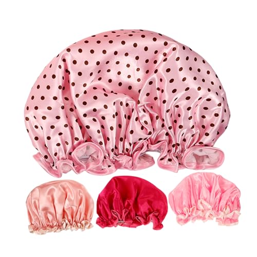 minkissy Elastisches Stirnband Badekappe 4er-pack Verdicken Sie Duschhut Für Frauen Männer Band von minkissy