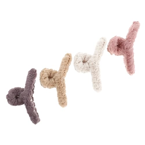 minkissy Haarspangen-kopfbedeckung – 4 Flauschige Haarklammern Für Damen Stilvolle Haarklammern Für Alle Gelegenheiten von minkissy