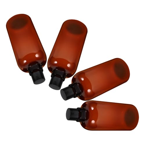 minkissy 4er Set Reiseflaschen 500ml Braune Kunststoffflaschen Für Shampoo Und Lotion Nachfüllbare Spenderflaschen Für Kosmetikprodukte Leere Flaschen Mit Standardverschluss von minkissy
