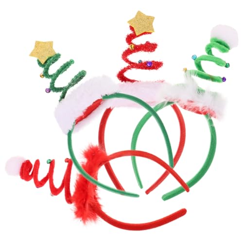 minkissy 4er Set Weihnachtsbaum Haarreifen Glitzernde Haarschmuck Accessoires Für Weihnachten Grüne Und Rote Stirnbänder Mit Blättern Festliche Haarbänder Für Und Erwachsene von minkissy