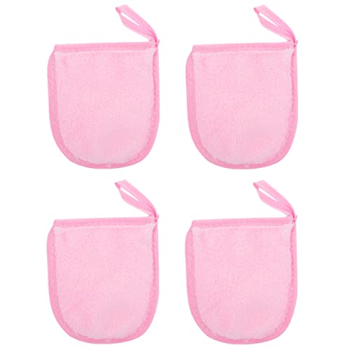 minkissy 4stücke Rosapuder Gesichtsreinigungshandschuhe Make-up-entferner-schwamm Kosmetische Pulverreinigungshandschuhe Reinigungshandschuhe Für Gesichtspflege von minkissy