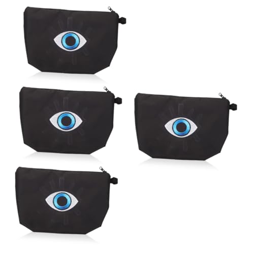 minkissy 4pcs Devil's Eye Bag Travel Make up Organizer Bag Travel Toiletry Bag Travel Makeup Bags Toiletry Bag for Women Small Cosmetic Bag Canvas Makeup Purse Make up Bag Women Makeup Bag, Schwarz , von minkissy