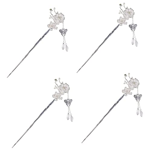 minkissy 4pcs Hairpin Hairpin Chinese Formal Hair Stick for Women Slick Stick for Hair Women Hair Accessories Hair Barrettes for Women Hair Slick Stick Hair Tassel Alloy Girl Hanfu Metal von minkissy