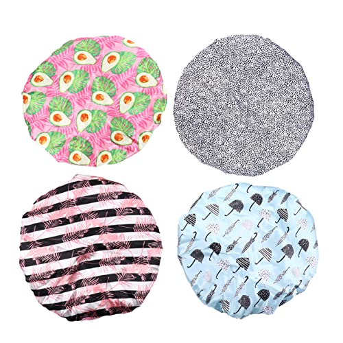 minkissy 4pcs Thick Shower Cap Large Shower Cap for Women Women Hats & Caps Swim Cap for Women Shower Caps Shower Cap Reusable Hair Drying Cap Satin Shower Cap Shower Caps Hood von minkissy