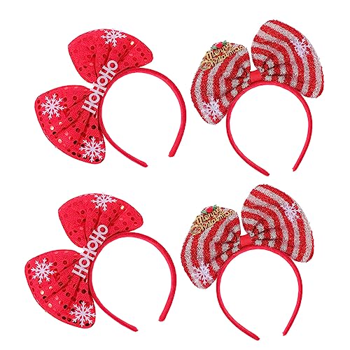 minkissy 4pcs Weihnachten Bowknot Stirnband Headwear Pailletten Brief Bowknot Haarband Für Frauen von minkissy