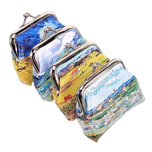 minkissy 4stücke Schmales Federmäppchen Tragbare Kosmetiktasche Mit Münztäschchen Dekorative Clutch Für Damen Als Kosmetikgeldbörse von minkissy