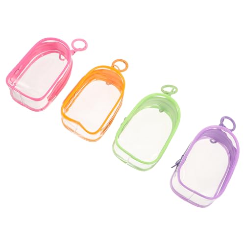 minkissy 4stücke Transparente PVC-Figuren-ausstellungstasche Reißverschlusstasche Durchsichtige Mini-Puppen-Aufbewahrungstasche Schlüsselanhänger-displaytasche Kompakte von minkissy