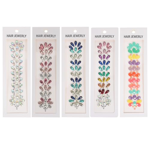 minkissy 5blätter Bögen Haarschmuck Zum Aufkleben Gesichtsschmuck Aufkleber Körperschmuck Für Frauen Und Mädchen Temporär Leuchtend Halloween Cosplay Festival-accessoires von minkissy