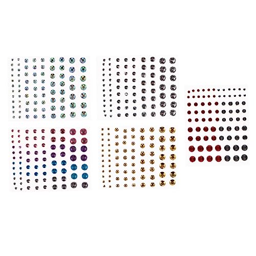 minkissy 5 Bögen Selbstklebende Strass-aufkleber Für Gesichtsdekorationen Acryl-edelstein-aufkleber-set von minkissy