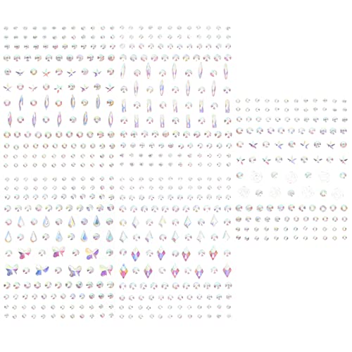 minkissy Face Gems Jewels 5 Bögen Kristall-make-up-aufkleber Für Ohren Wangen Augenbrauen Festliche Dekoration Leicht Abziehbar Und Aufklebbar Einzigartige Muster von minkissy