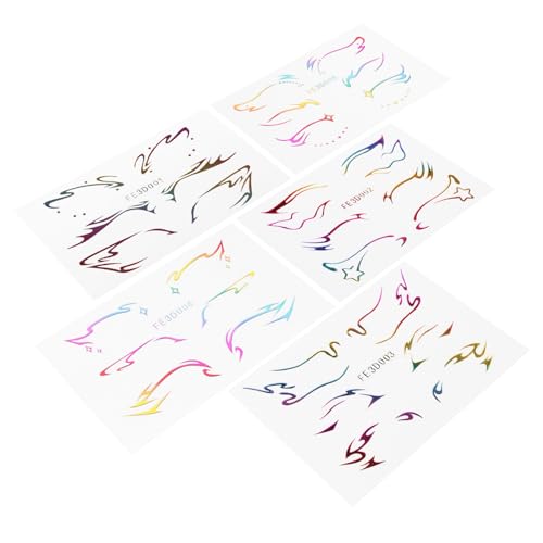 minkissy 5 Bögen Schmetterlings-augen-make-up-aufkleber – Temporäre Selbstklebende Eyeliner-tattoos Für Die Bühne Und Den Alltag von minkissy