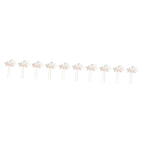 minkissy 5 Paar Brautjungfern-Accessoires Glänzende Blumen Frauen Mädchen Clips Schmuck Für Perlen Brautkopf Kopfschmuck Essstäbchen Zubehör Diamantnadel Kristallhaar Party von minkissy