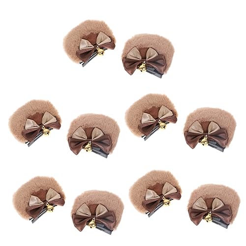 minkissy 5 Paare Bär Ohr Haarspange Damen Stirnbänder Haarschmuck Für Damen Kawaii Haarspangen Süße Ohrclips Haarspangen Für Frauen Ohren Tragen Fräulein Paar-clip Eisen Doppelbogen von minkissy