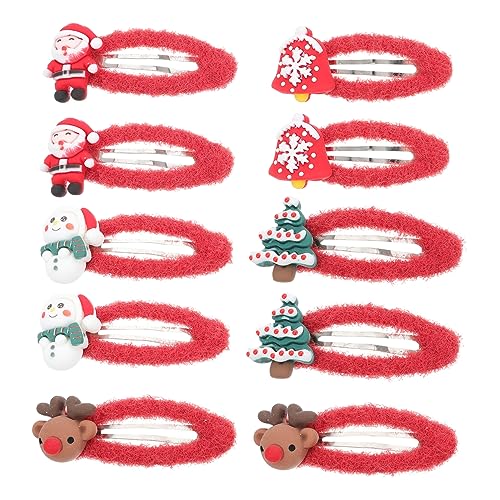 5 Paare Weihnachtshaarspangen Haarschmuck Modellieren Harz Kind Knopf von minkissy