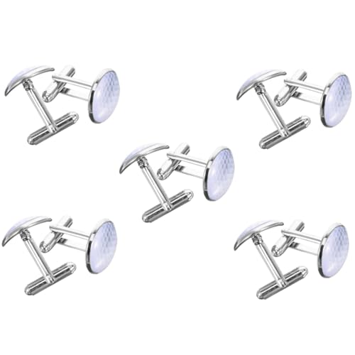 minkissy 5 Paare Herren Manschettenknöpfe Golf Design Stilvolle Cufflinks Metall für Anzüge Festliche Anlässe Langlebig Sicher Perfektes Accessoire für Männer Frauen von minkissy