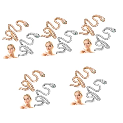 minkissy 5 Sätze Schlangenring Teilig Verstellbare Gothic Ringe Für Frauen Für Verschiedene Anlässe Langlebig Komfortabel Für Schmuckliebhaber 2 Stücke * 5 von minkissy