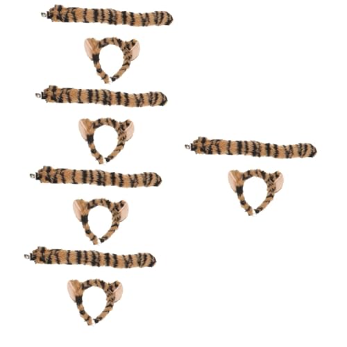 minkissy 5 Sätze Tier-Ohr-Set Kostüm Stirnbänder Plüsch Tierohr Cosplay Tierohr Kopfschmuck Tierohr-Harreif Tierohr-Maskiert Tieres Ohrhaarband Tierstirnband Stoff von minkissy