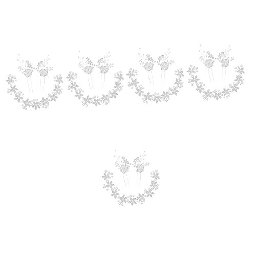 minkissy 5 Sätze Haarnadel Haargummis Für Mädchen Haarschmuck Haargummis Für Frauen Hochzeitsstirnband Für Perlenblumenstirnband Fräulein Die Blumen Künstliche Perle Weiche Kette von minkissy